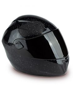 Motorcycle helmet urn for ashes black