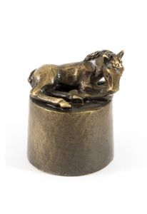 Horse funeral urn bronzed