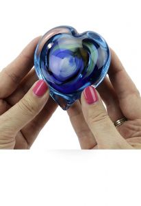 Pebble glass keepsake urn 'Heart'