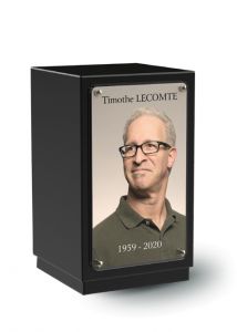 Customizable granite urn for ashes