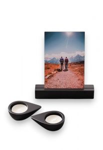 Memorialboxx with Photo Holder, Tealights, and Ash Container – Black