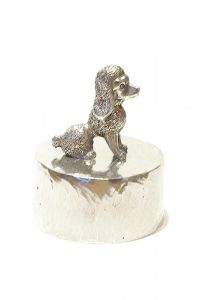 Poodle urn silver tin