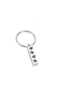Keychain Cremation Ashes Urn Pendant 'Rod' with pawprints