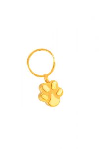 Keychain Cremation Ashes Urn Pendant 'Pawprint' gilded gold