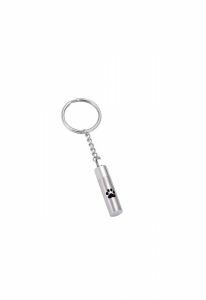 Keychain Cremation Ashes Urn Pendant 'Cylinder' with pawprint