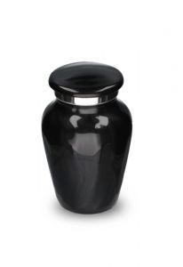 Small urn for ashes 'Elegance' with black pearlescent finish