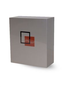 Grey cremation urn for ashes 'Square' made form fiberglass