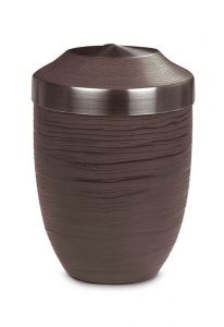 Brown cremation urn made from steel