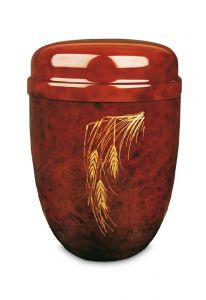 Red steel cremation urn 'Reed'