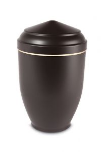 Metal cremation ash urn dark brown / mother of pearl wit gold colored strap