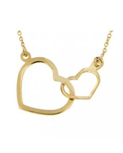 Symbol necklace 'Two hearts, one love' 14ct yellow gold