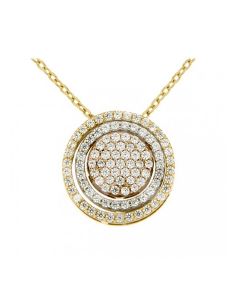 Necklace 'Circle' 14ct yellow-, white and rosé gold with zirconia stones