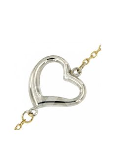 Symbol necklace 'Always in my heart' 14ct bicolor gold