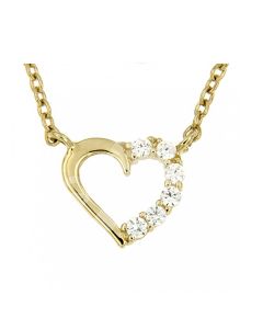 Symbol necklace 'Heart' 14ct yellow gold with zirconia stones