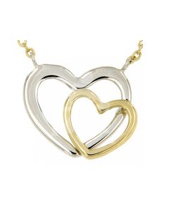 Symbol necklace 'Two hearts' 14ct biolor gold