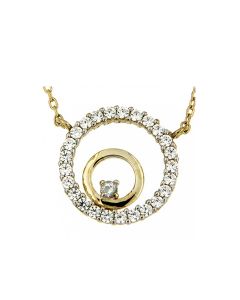 Symbol necklace 'Inner circle' 14ct bicolor gold