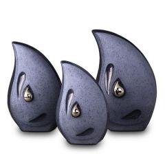 Ceramic keepsake urn 'Teardrop' blue