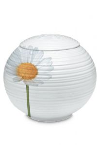 Cremation urn porcelain 'Daisy flower'