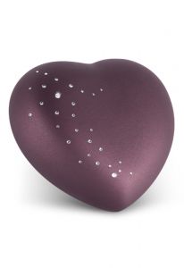 Heart keepsake urn for ashes with Crystals in several colors and sizes