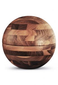 Oiled walnut wood cremation urn for ashes 'Sphera'