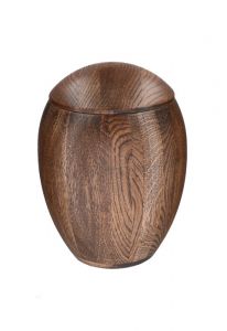 Oak cremation urn for ashes rustic