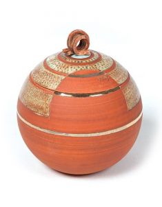 Ceramic funeral urn brick red
