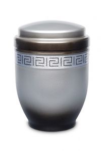 Silver colored steel ashes urn