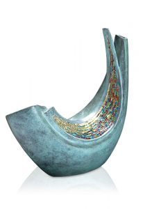 Bronze cremation urn covered in mosaic 'Evanescente pensiero'