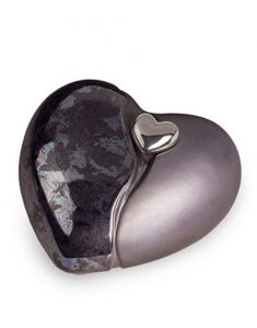 Ceramic cremation ashes urn 'Heart' with removable magnetic heart
