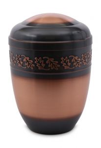Cremation urn made from copper 'Leaf'
