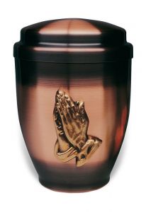Cremation urn made from copper 'Prayings'
