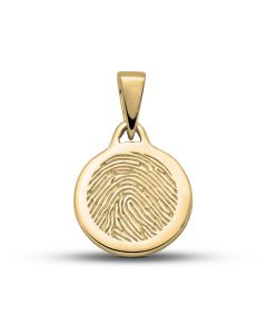 Fingerprint pendant 'Circle' made of gold Ø 1.6 cm