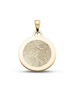 Fingerprint pendant 'Circle' made of gold Ø 2.3 cm