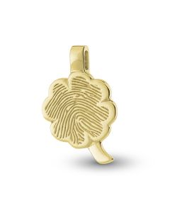 Fingerprint pendant 'Four clover' made of gold Ø 1.7 cm