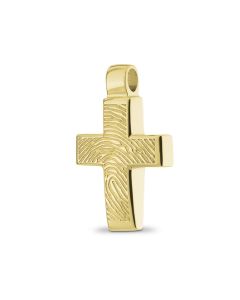 Fingerprint pendant 'Cross' made of gold 2.1 cm