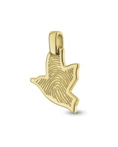 Fingerprint pendant 'Peace dove' made of gold Ø 1.9 cm
