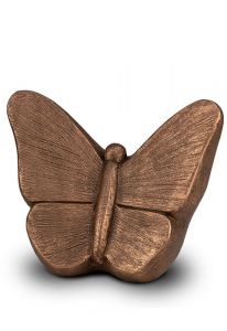 Ceramic art urn for human ashes Butterfly | bronze color