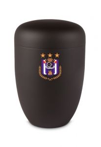 Steel Football or Soccer Cremation Urn for Ashes with Personal Team Logo – Black