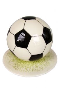 Hand painted soccer funeral urn 