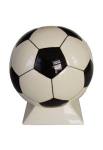 Hand painted soccer ashes urn