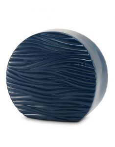 Ceramic urn for ashes Soft Waves Gloss Blue