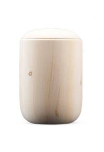 Wooden Urn for Ashes 'Luce' natural pine
