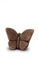Ceramic art keepsake urn for ashes Butterfly | bronze color