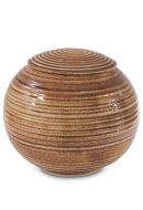 Porcelain urn for ashes 'Sfera' - Rust brown - hand-painted