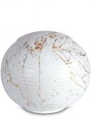 Porcelain urn for ashes 'Sfera' - Carrara marble with gold-colored veins motif