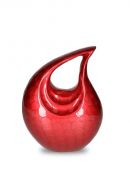 High gloss red teardrop cremation mini urn for ashes