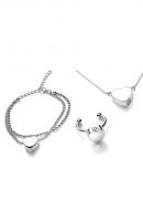 Cremation jewelry Set with Heart - Bracelet, Ring & Necklace
