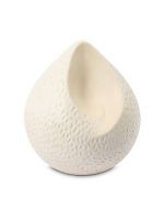 Handmade Ceramic Teardrop Urn 'Ohm' – White