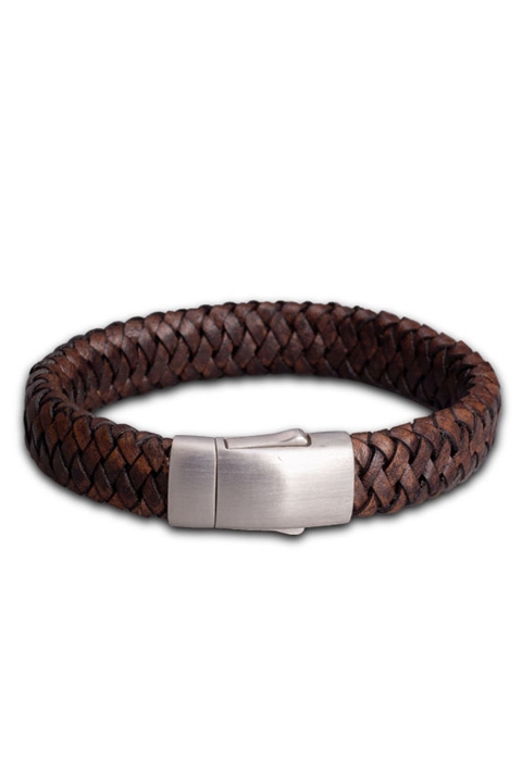 Ash Holder Braided Leather Bracelet 'Embrace' Dark Brown | Brown | 0.001L