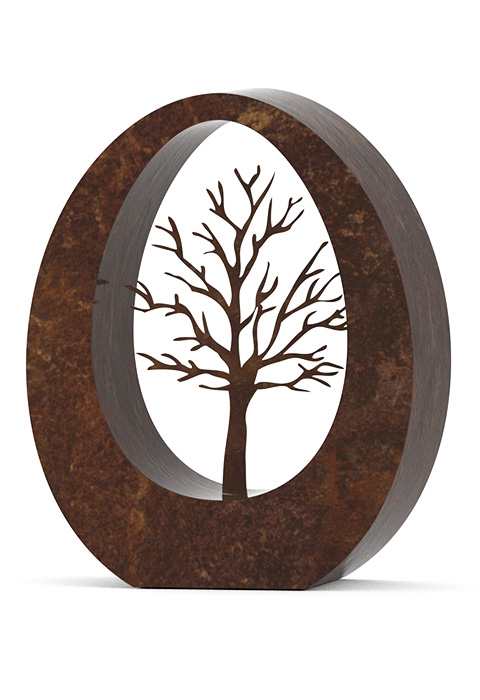 Weather resistant Adult Cremation Ashes Urn 'Oval Tree